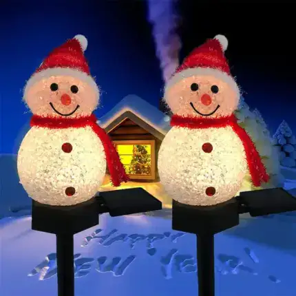 Outdoor Solar Snowman Garden Lights
