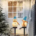 Outdoor Solar Snowman Garden Lights