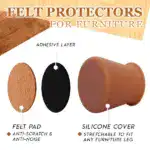 Chair & Table Legs Felt Protective Covers (Set of 8) - Image 5